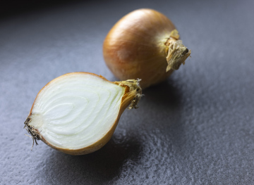 Onion cut in half