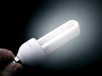 A shining light bulb. Energy saving