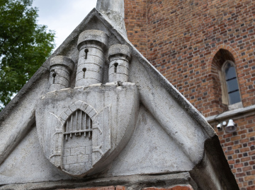 The coat of arms of Krakow at the Church of the Holy Cross