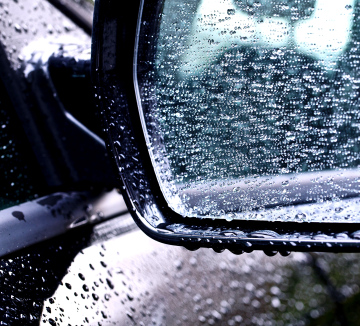 Wet Car Mirror