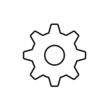 Gear, settings, icon, vector