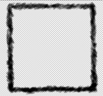 Painted black frame with a transparent background