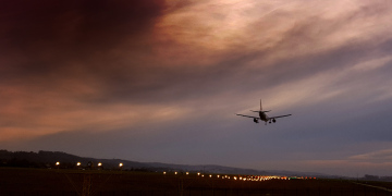 Evening Airplane Landing