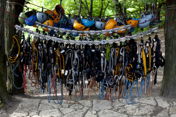 Climbing Equipment In A Rope Park