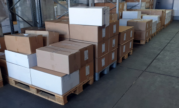 Warehouse with Goods in Cartons